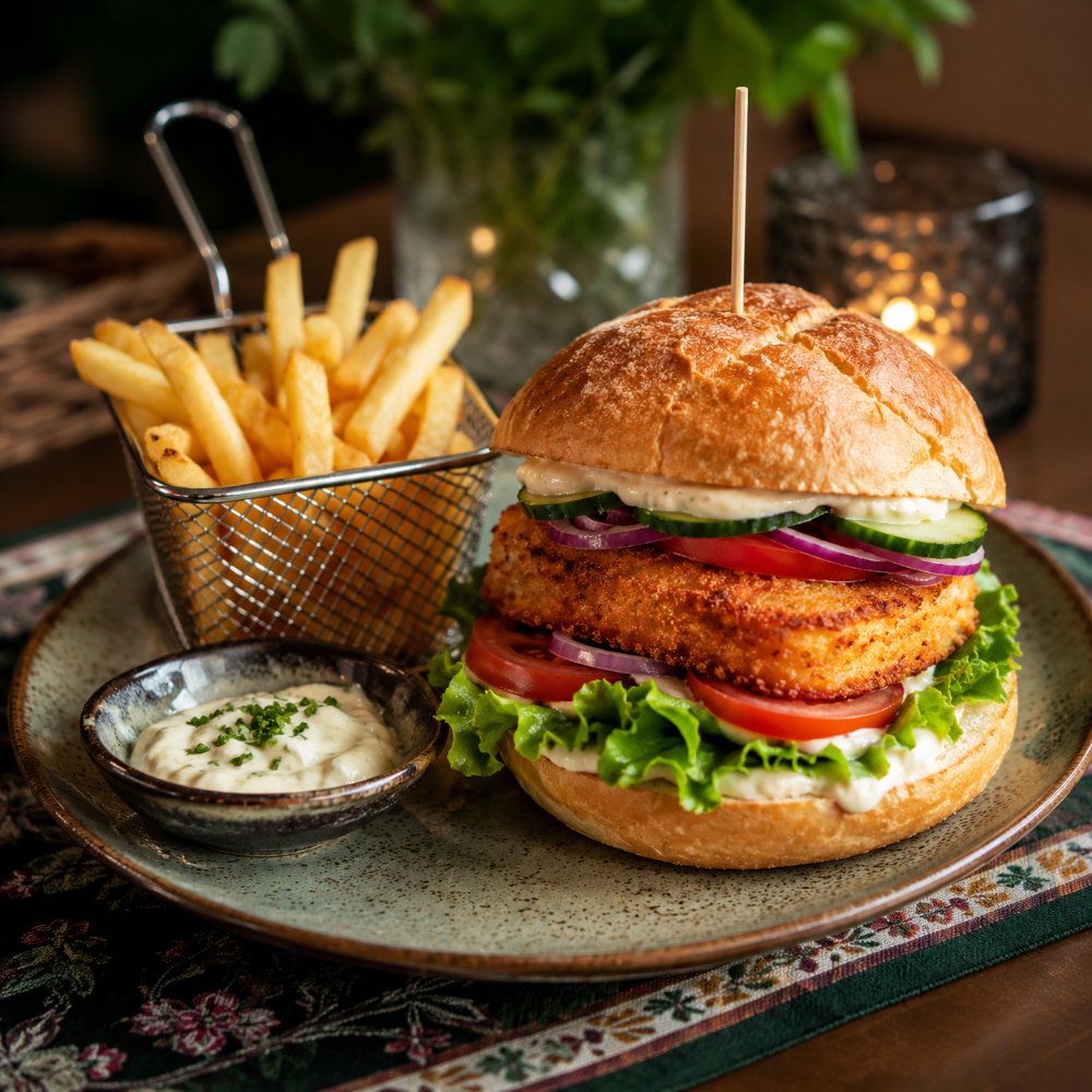 Burger Wege (ze smażonym serem)